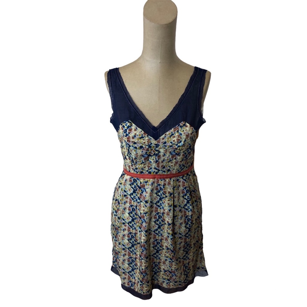 NWT Staring At Star Multi Color Print Navy Blue Dress Size 0